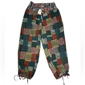 Easel ANTHROPOLOGIE boho harem jogger patchwork pants L